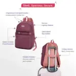 Genie Maple Casual Laptop Backpack Wine - Image 8