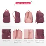 Genie Maple Casual Laptop Backpack Wine - Image 9